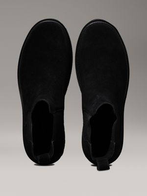 triple black suede chelsea boots for men calvin klein jeans