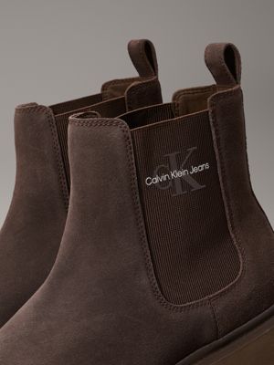 triple slate black chelsea-boots aus wildleder für herren - calvin klein jeans