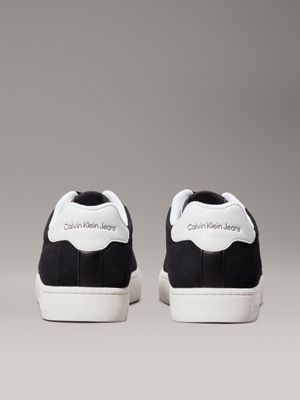 black/bright white suede trainers for men calvin klein jeans