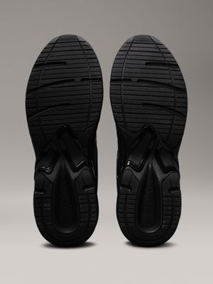 triple black leather trainers for men calvin klein jeans