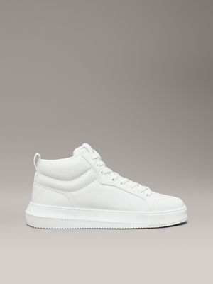 Calvin klein white leather trainers online