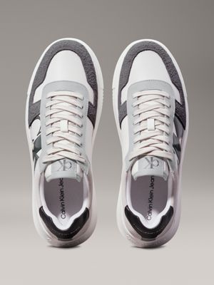 white/mushroom/g palm/black suede trainers for men calvin klein jeans