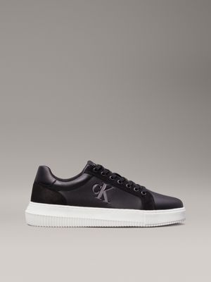 Leather trainers calvin klein on sale