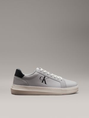 grey leather trainers for men calvin klein jeans