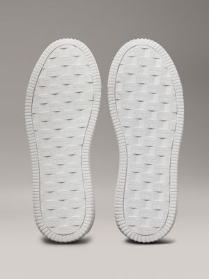 bright white/creamy white leather trainers for men calvin klein jeans