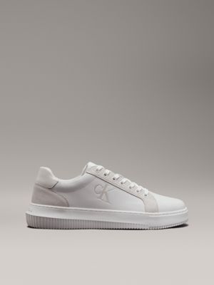 white leather trainers for men calvin klein jeans