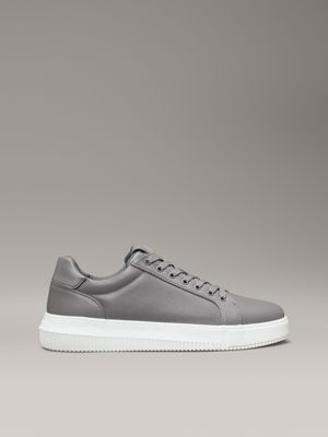 grey leather trainers for men calvin klein jeans