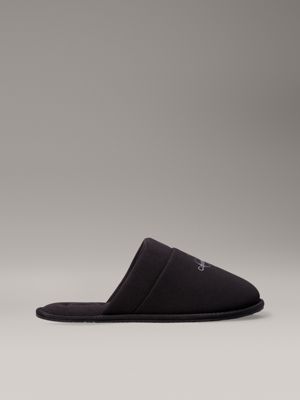 black fleece lined slippers for men calvin klein jeans