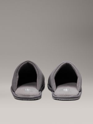 triple charcoal grey fleece lined slippers for men calvin klein jeans