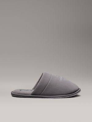 grey fleece lined slippers for men calvin klein jeans