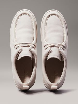 triple eggshell canvas lace-up shoes for men calvin klein jeans