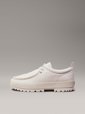 triple eggshell canvas lace-up shoes for men calvin klein jeans