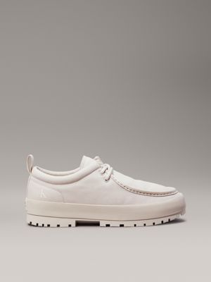 white canvas lace-up shoes for men calvin klein jeans