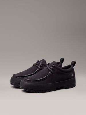 triple black canvas lace-up shoes for men calvin klein jeans