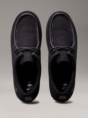 triple black canvas lace-up shoes for men calvin klein jeans