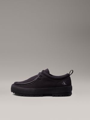 triple black canvas lace-up shoes for men calvin klein jeans