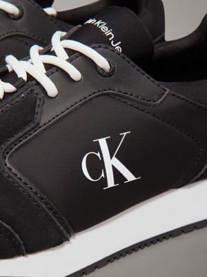 ck black / bright white trainers for men calvin klein jeans