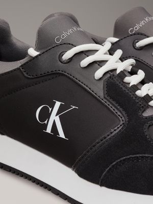 black/charcoal grey/bright white trainers for men calvin klein jeans