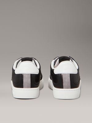 black/bright white leather trainers for men calvin klein jeans