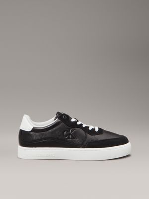 black leather trainers for men calvin klein jeans