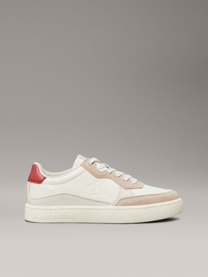 cream leather trainers for men calvin klein jeans