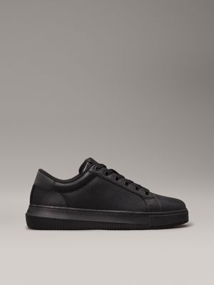 black leather trainers for men calvin klein jeans