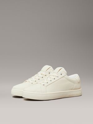 creamy white trainers for men calvin klein jeans