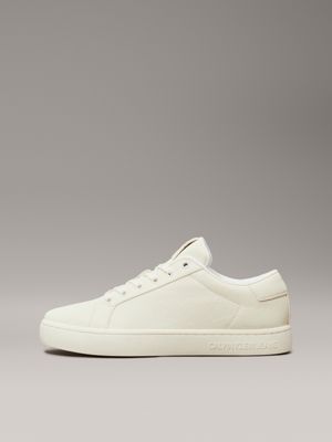 creamy white trainers for men calvin klein jeans