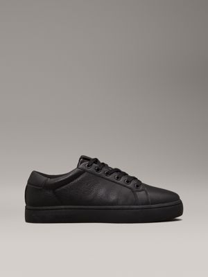 black leather trainers for men calvin klein jeans