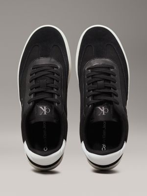 black/bright white canvas trainers for men calvin klein jeans