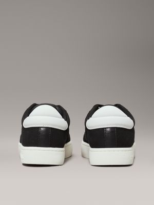 black/bright white canvas trainers for men calvin klein jeans