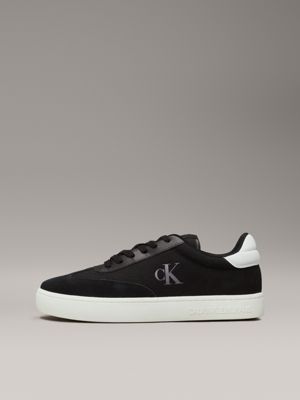 black/bright white canvas trainers for men calvin klein jeans