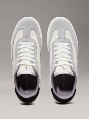 creamy white/white/formal grey canvas trainers for men calvin klein jeans