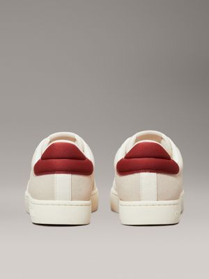 eggshell/red ochre canvas trainers for men calvin klein jeans