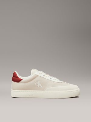 beige canvas trainers for men calvin klein jeans