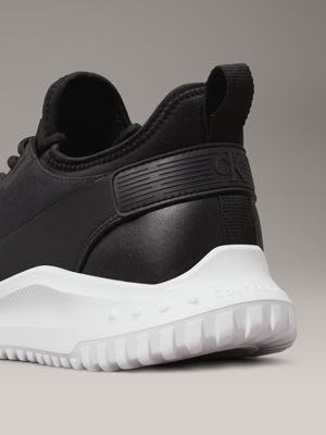 black/bright white ripstop trainers for men calvin klein jeans