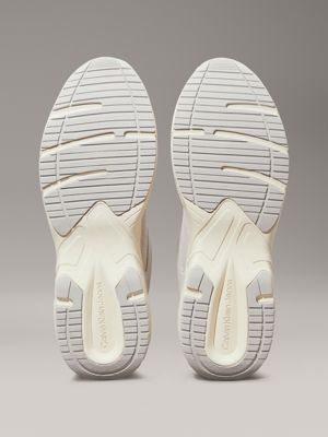 oyster mushroom/creamy white suede trainers for men calvin klein jeans