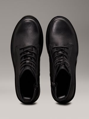 triple black leather boots for men calvin klein jeans