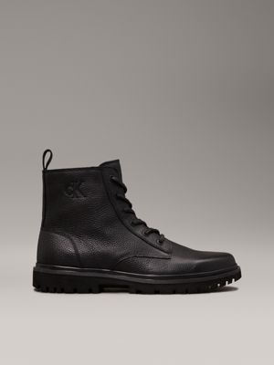 black leather boots for men calvin klein jeans