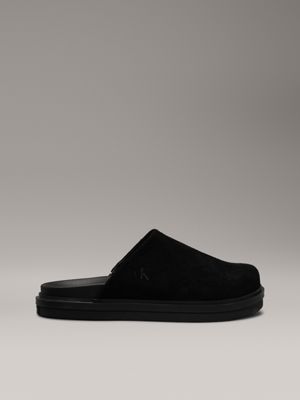 black suede clog slippers for men calvin klein jeans