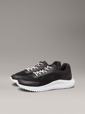 ck black / bright white mesh trainers for men calvin klein jeans