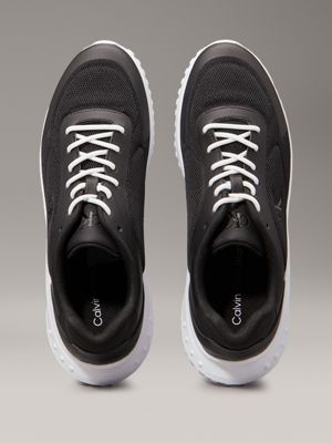 ck black / bright white mesh trainers for men calvin klein jeans