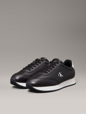 black leather trainers for men calvin klein jeans