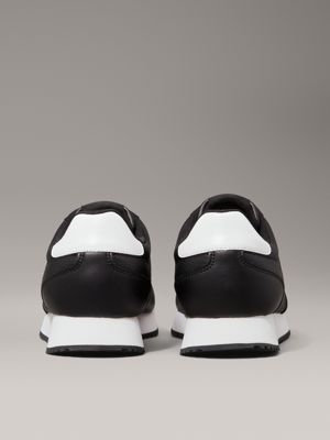 black/bright white leather trainers for men calvin klein jeans