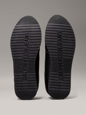 sneaker in pelle black / bright white da uomini calvin klein jeans