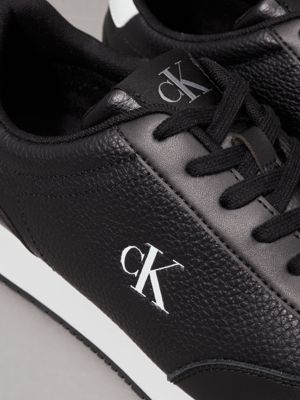 sneaker in pelle black / bright white da uomini calvin klein jeans