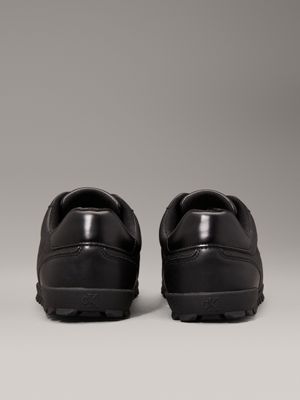 triple black leren sneakers met laag profiel voor heren - calvin klein jeans