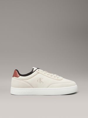 beige leather trainers for men calvin klein jeans