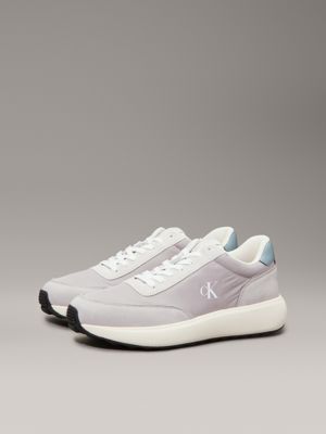 oyster mushroom/formal grey leather trainers for men calvin klein jeans