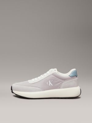 oyster mushroom/formal grey leather trainers for men calvin klein jeans